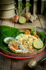 Thai style grilled river prawn fried rice