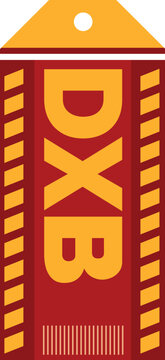Luggage tag featuring dxb, the iata code for dubai international airport, ensuring easy identification of baggage