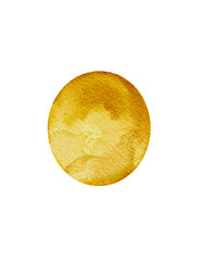 Golden Watercolor Circle - Textured Artistic Element