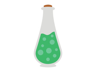 Bottle Witch Potion Halloween Illustration
