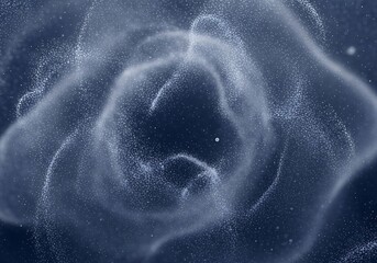 Abstract celestial nebula made of light dots and sparkling particles