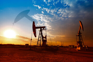 Naklejka premium The oil pump, industrial equipment