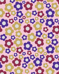 Playful Floral Pattern Featuring Flowers On A Background For Design Projects