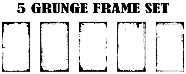 Grunge frame border texture on isolate background. Old grunge frame with dust texture.  Texture black frame old grunge square frame.