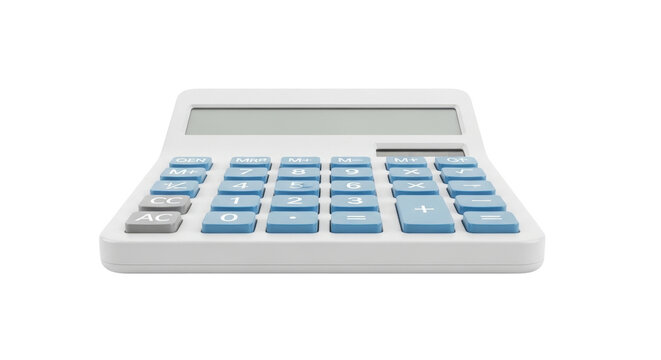 Isolated calculator, essential device for math calculations, financial tool, business tool for accounting