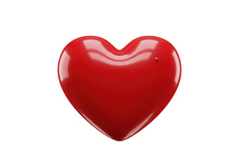 Fototapeta premium Shiny red heart isolated on a clean background, symbol of love and romance for Valentine s Day in PNG format