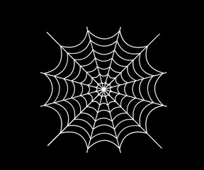 spider web illustration isolated on black background 