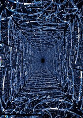 Obraz premium Abstract crystalline tunnel effect creating a mesmerizing square perspective view