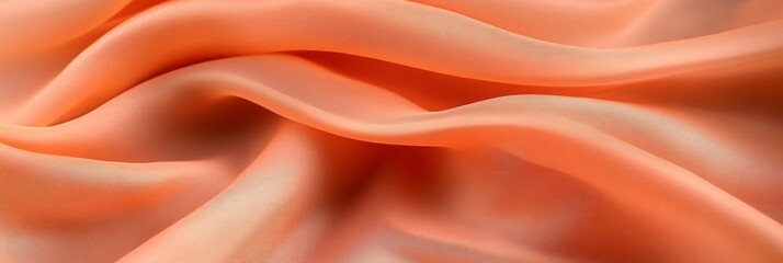 Obraz premium Elegant Abstract Orange Fabric with Gentle Wavy Form and Smooth Pearl Transition in Textile Art