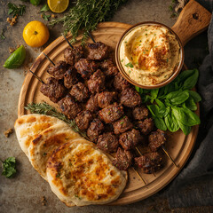 grilled meat and vegetables