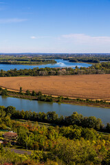 Panoramic View of the Agricultural Plain Along the Garonne River at Saint-Nicolas-de-la-Grave from the Hills of Boudou