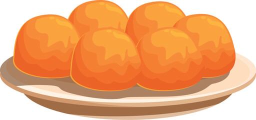 Traditional indian sweet dish motichoor ladoo served on a plate, showcasing the rich culinary heritage of india