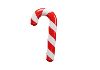 Red and white striped candy cane isolated PNG, Christmas holiday sweet treat for festive season design elements
