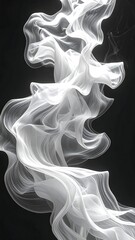Abstract grayscale photo of swirling wispy smoke against a dark backdrop