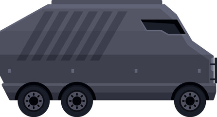 Secure armored truck ensuring safe transportation of valuables, featuring reinforced design and robust wheels