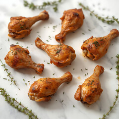 fried chicken wings with sauce