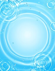Abstract illustration with concentric circles emanating from water droplets