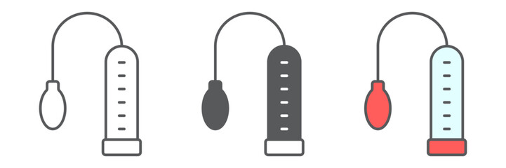 Vacuum pump line icon, wellness and health device, vector graphics, editable stroke