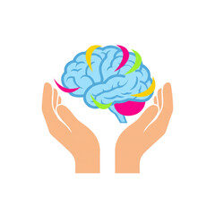 hands holding brain