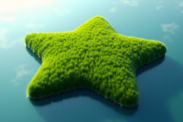 Fototapeta premium A floating meadow shaped like a giant star. 