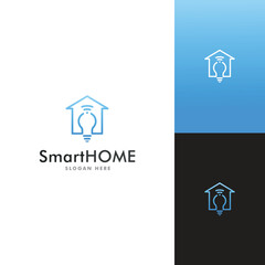smart home logo design vector illustration, house icon logotype