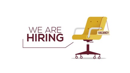 We are hiring vacancy chair in recruitment in company video animation