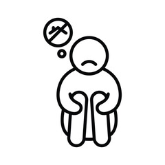 Homeless line icon on white background.