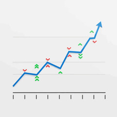 Upward Trend Graph with Data Points.