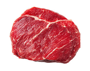 Obraz premium isolated raw beef chunk, top view