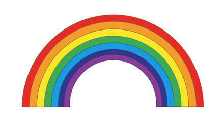 Obraz premium Vibrant Rainbow Arch Against White Background.