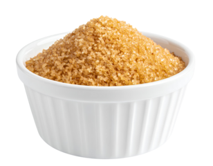 brown sugar in white bowl isolated on transparent png