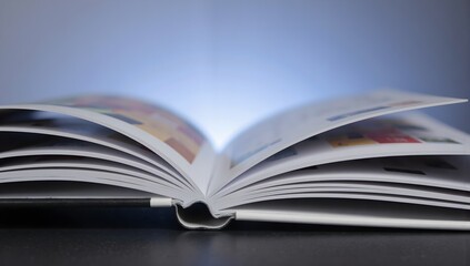 Fototapeta premium Curved open book pages abstract soft light