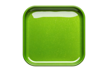 Vibrant green glossy rounded square shape for user interface or graphic design element