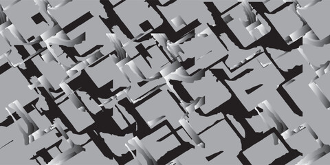 Abstract Gray and Black Geometric Pattern with 3D Effect.