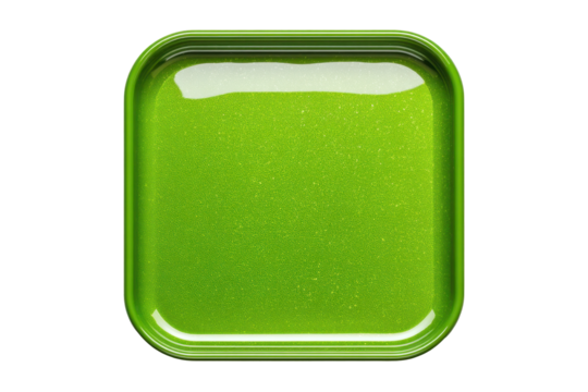 Vibrant green glossy rounded square shape for user interface or graphic design element