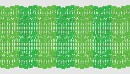 Vintage Green leaf  Lace Border Pattern