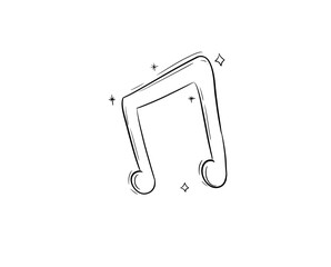music note digital illustration drawing isolated