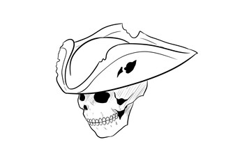 skull pirate digital drawing illustration isolated
