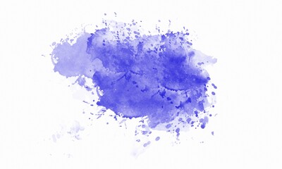 Abstract PNG Blue Watercolor Paint Splatter on Transparent Background