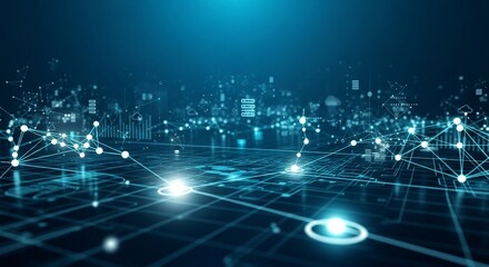 Global Connectivity: Data Science, AI, Cloud Server and Database Technology Visual