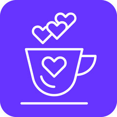 Coffee Heart Icon Style