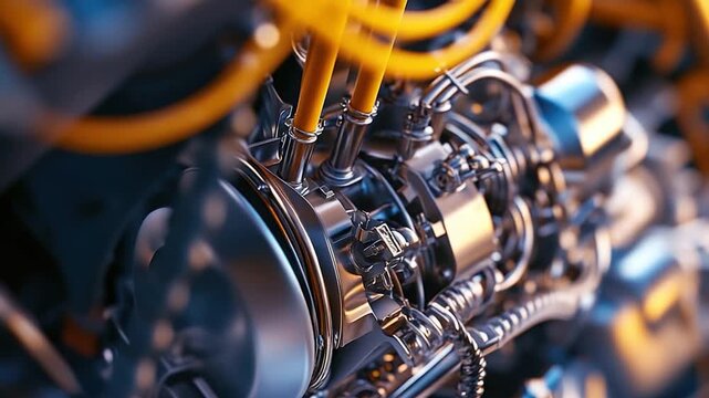 A detailed look at the inner workings of a motorcycle engine, suitable for use in product demonstrations or technical documentation