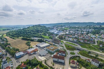 Die Stadt Bopfingen in der Ostalb zwischen Härtsfeld und Rieskrater aus der Vogelperspektive © ARochau