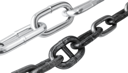 Industrial & Jewelry Collection Featuring Chain Details, isolated on transparent background