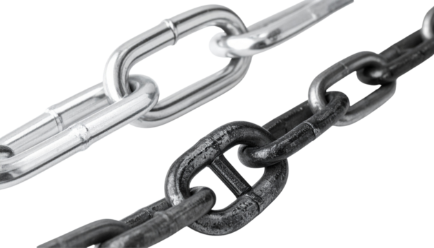 Industrial & Jewelry Collection Featuring Chain Details, isolated on transparent background