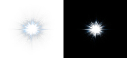 Fototapeta premium Immerse yourself in the magic of Glowing Lights and Starburst Effects PNG Overlay for visually stunning designs