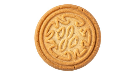 Isolated round cookie with textured design, perfect for snacking, dessert, and treats