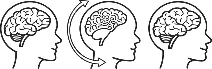 Vector illustration of a woman's profile head silhouette with hair, suitable for beauty, fashion, or symbol design