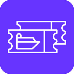 Cruise Ticket Icon Style