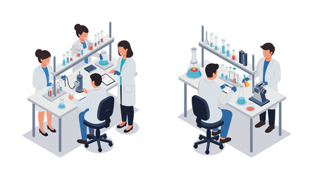 Laboratory teamwork: scientists collaborating on research in a modern lab setting